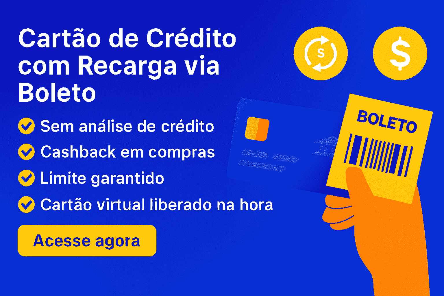 Cartão de Crédito com Recarga via Boleto